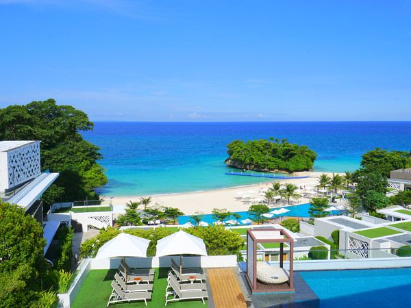 a top view of Crimson Resort, Boracay