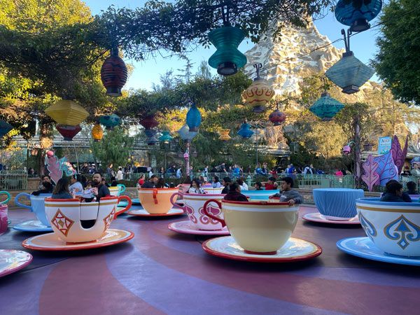 giant tea cups spinning around at Disneyland California