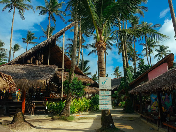 an island resort at Harana Surf School