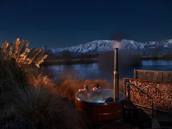 view of Hot Tubs Omarama at night