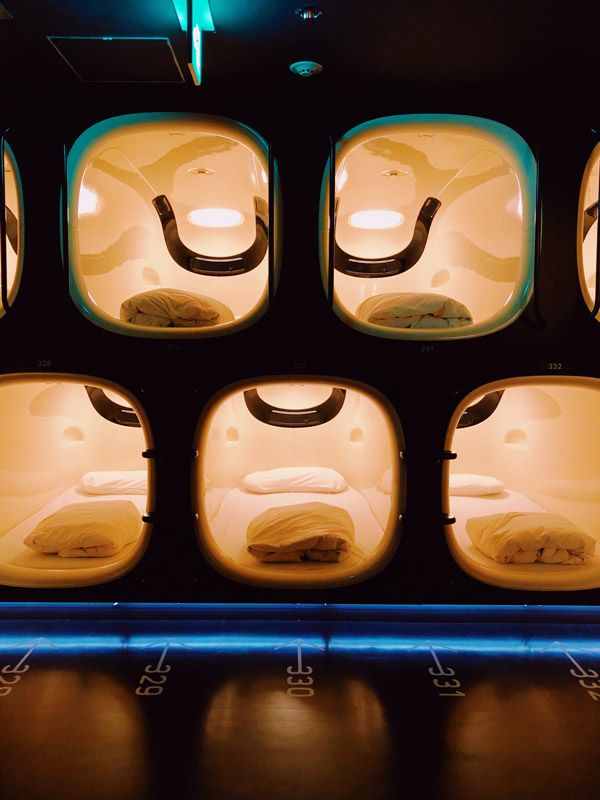 capsule hotel in Japan
