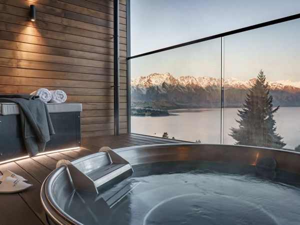 a private hot pool at Kamana Lakehouse, New Zealand