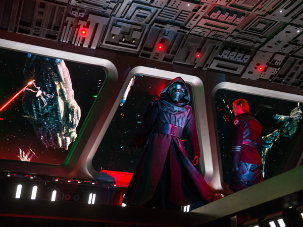 Kylo Ren in the Star Wars: Rise of the Resistance ride at Disneyland Park
