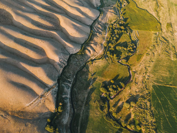 Aerial shot of Kyzart, Kyrgyz Republic