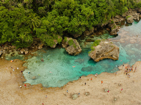 an aerial view of Magpupungko Rock Pools Siargao