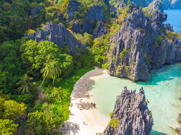 an aerial view of Matinloc Island, El Nido, Palawan, Philippines