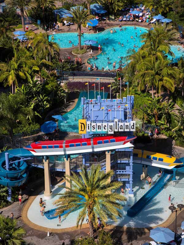 Monorail slides at Disneyland Hotel