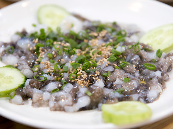 a plate of Sannakji