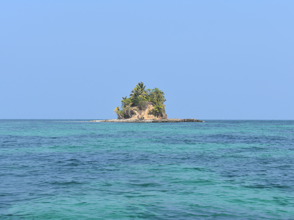 view of the dot-like Cabon Cabon Island in Balabac, Palawan, Philippines