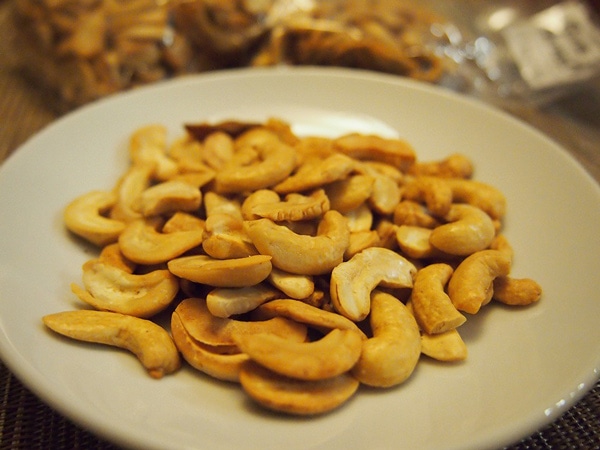 a plate of salted cashew nuts in Puerto Princesa, Palawan