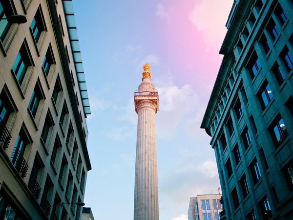 The Monument in London, UK