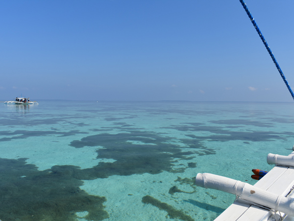 the shallow and clear waters at Onok Island, Balabac, Palawan, Philippines