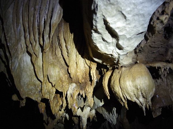stunning rock formations and stalactites inside the cave at Puerto Princesa Underground River