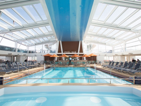 an open-air pool at the Royal Caribbean Cruise