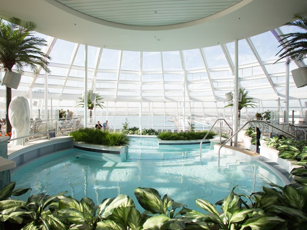 an indoor pool onboard the Royal Caribbean cruise
