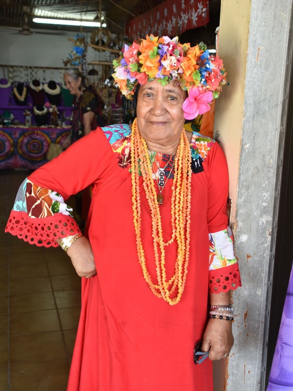 a Bora Bora local striking a pose