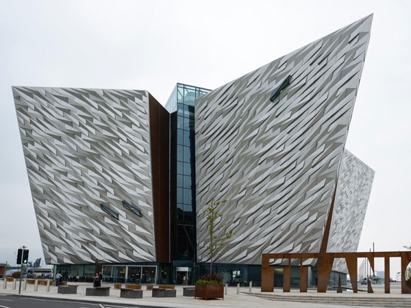 the exterior view of Titanic Belfast museum