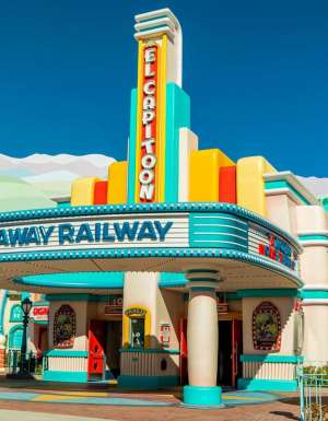 the entrance of Mickey and Minnie's Runaway Railway, Disneyland