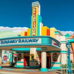 the entrance of Mickey and Minnie's Runaway Railway, Disneyland