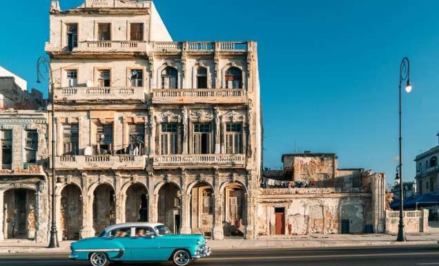 an old American car in Havana, Cuba