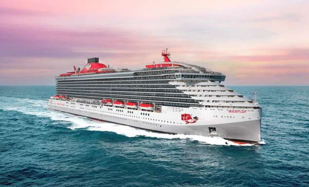 Exterior of the ship Virgin Voyages’ Resilient Lady