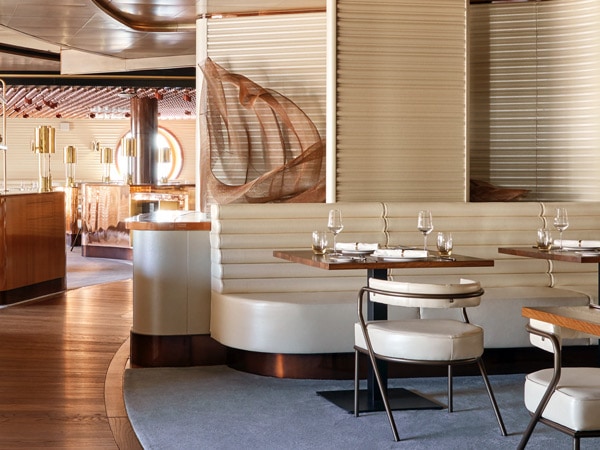 the dining interior at The Wake, Virgin Voyages’ Resilient Lady