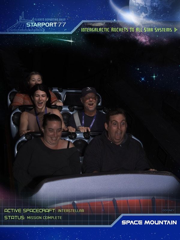 a thrilling ride at Space Mountain, Disneyland
