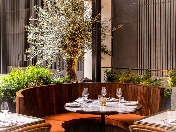 a dining setup at The Maine Mayfair