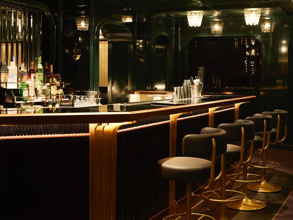 the bar counter at The Manor, Virgin Voyages’ Resilient Lady