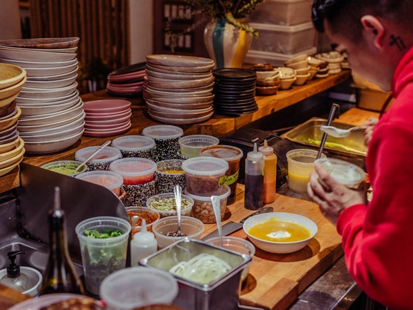 preparing food at the Valley