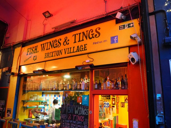 the exterior of Fish Wings and Tings, London