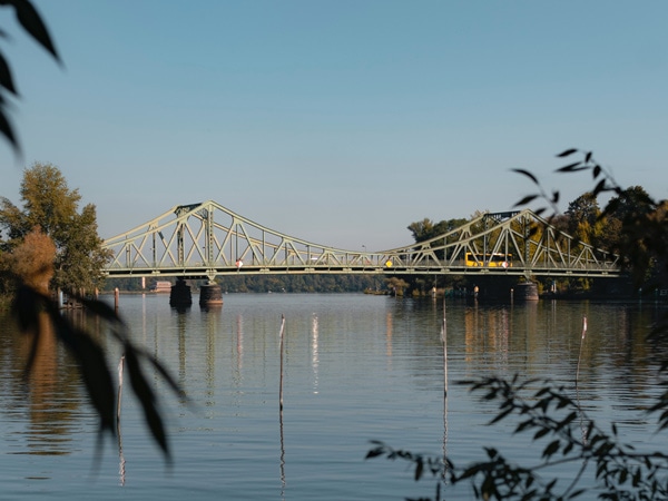 the Glienicker Bridge in western Berlin