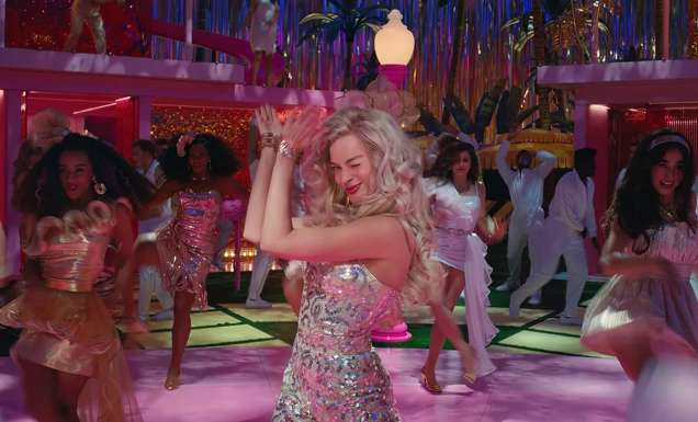Margot Robbie dancing in the Barbie Movie