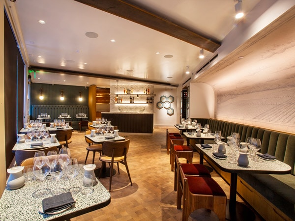 an elegant dining interior at Lyon & Swan, San Francisco