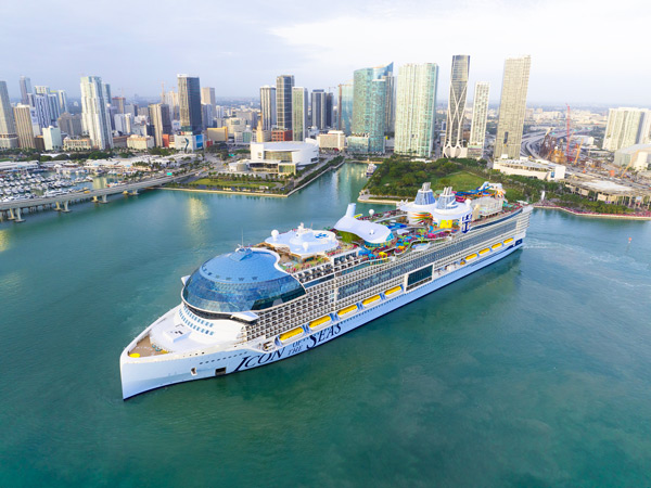 the Icon of the Seas arrives at Miami, Florida