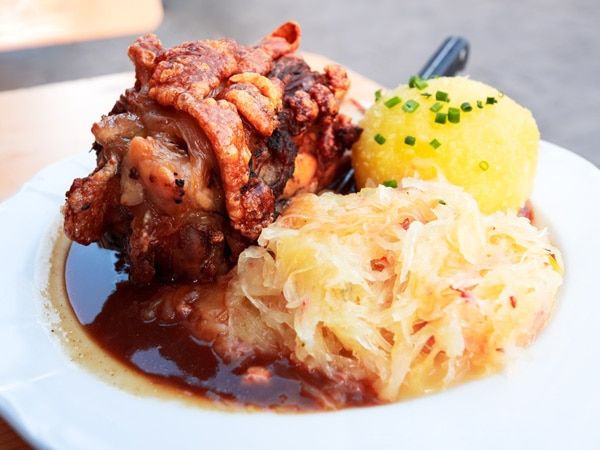 a plate of Pork Knuckle in Prague