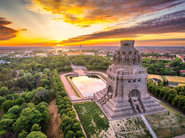 an aerial view of Völkerschlachtdenkmal
