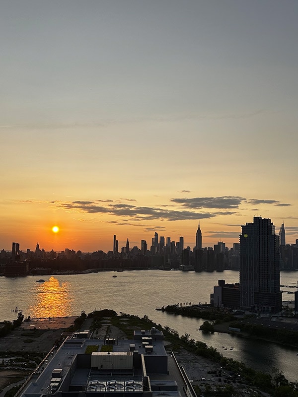 sunset view from Westlight Rooftop Bar, Williamsburg