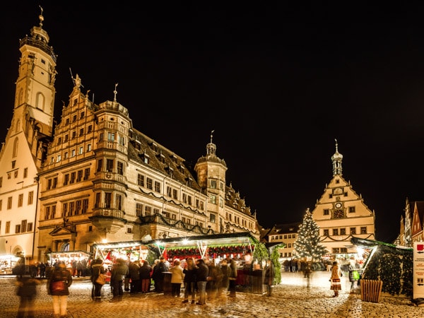 Christmas Market Rothenburg at night