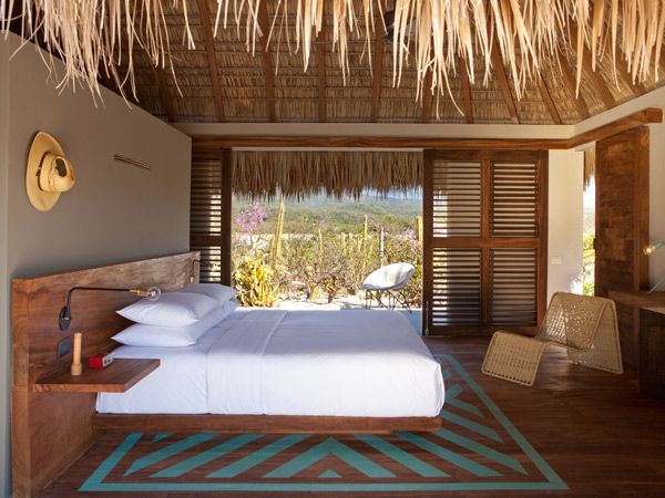 a stylish beach-chic bungalow at Hotel Escondido