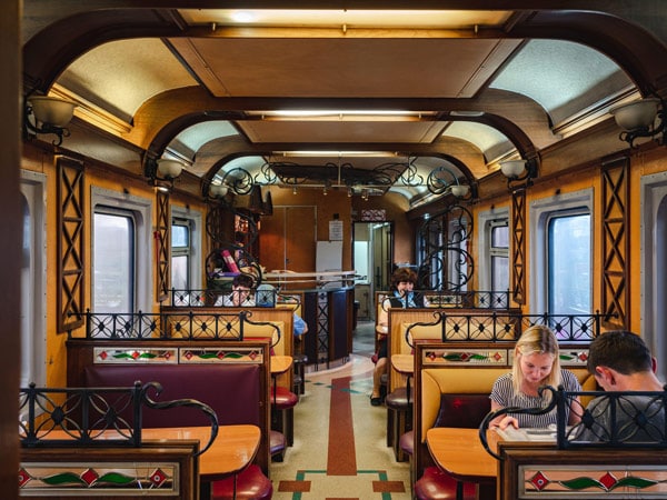 the interior of Trans-Siberian Express train, Russia