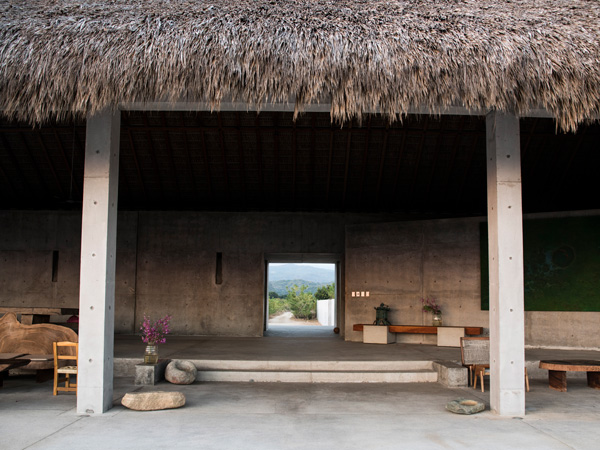 a thatched roof in Casa Wabi