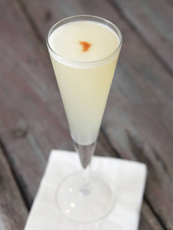 a glass of Pisco Sour in Chile