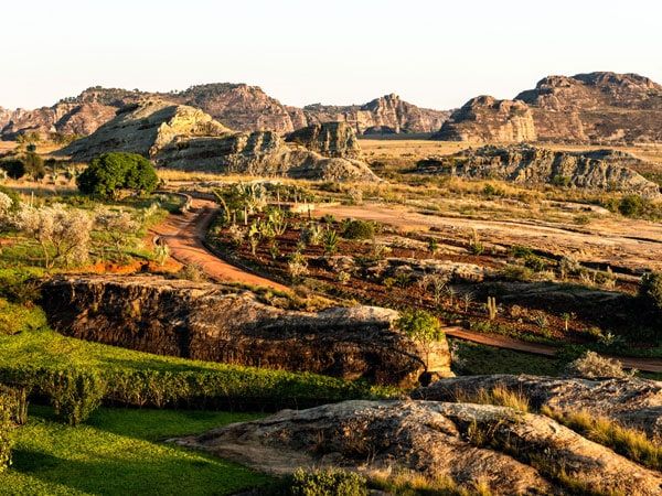 the Isalo National Park at dawn in Madagascar
