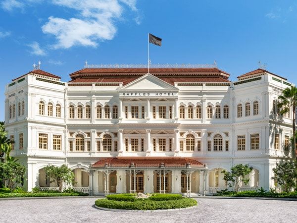 the property exterior of Raffles Hotel, Singapore
