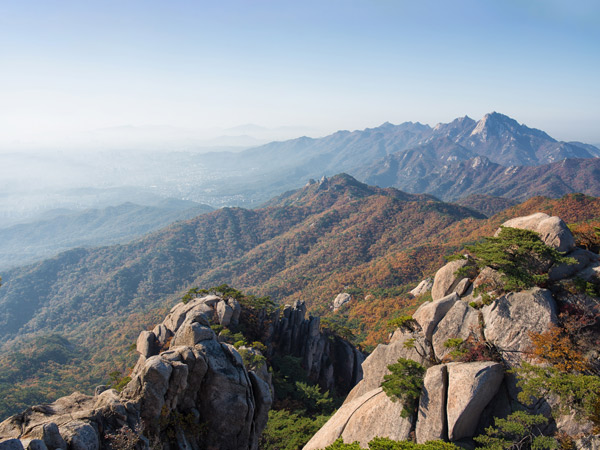 a scenic view from Dobongsan, Bukhansan National Park, Seoul Korea