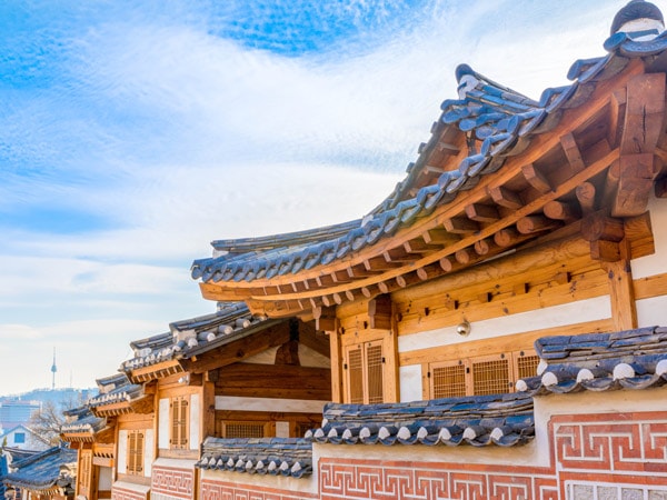 Bukchon hanok village in Seoul, South Korea