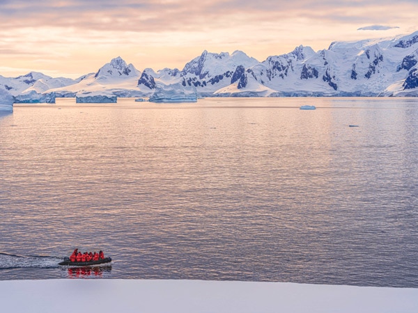 Expeditions - Zodiac cruises through Antarctic iceberg landscape at Portal Point