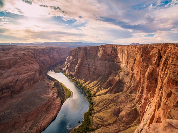 a wide-angle view of the Grand Canyon, Arizona, USA