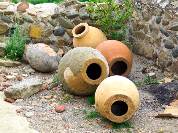 earthenware vessels used in traditional Georgian winemaking